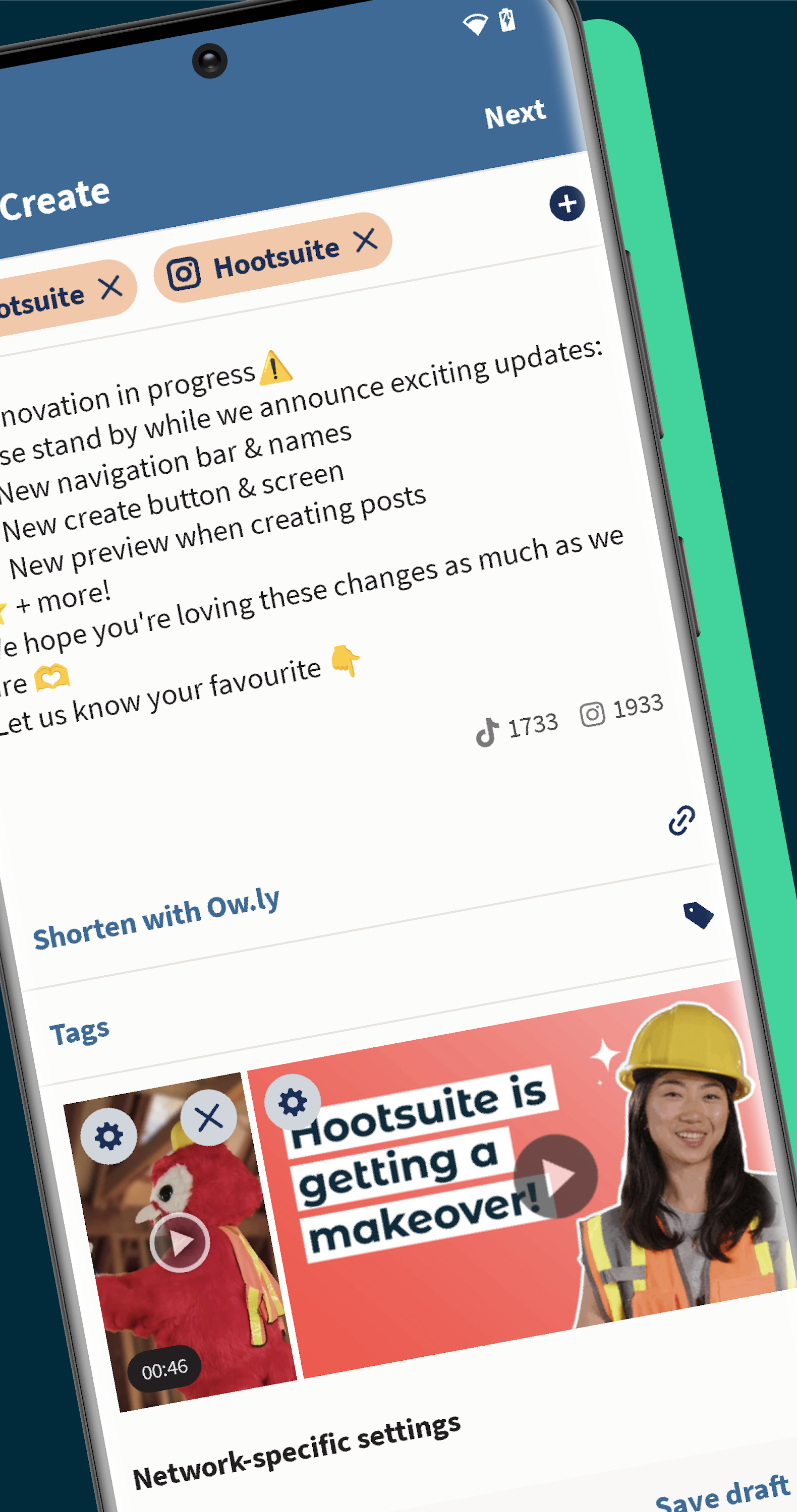 اسکرین شات 3 برنامه Hootsuite: Schedule Posts