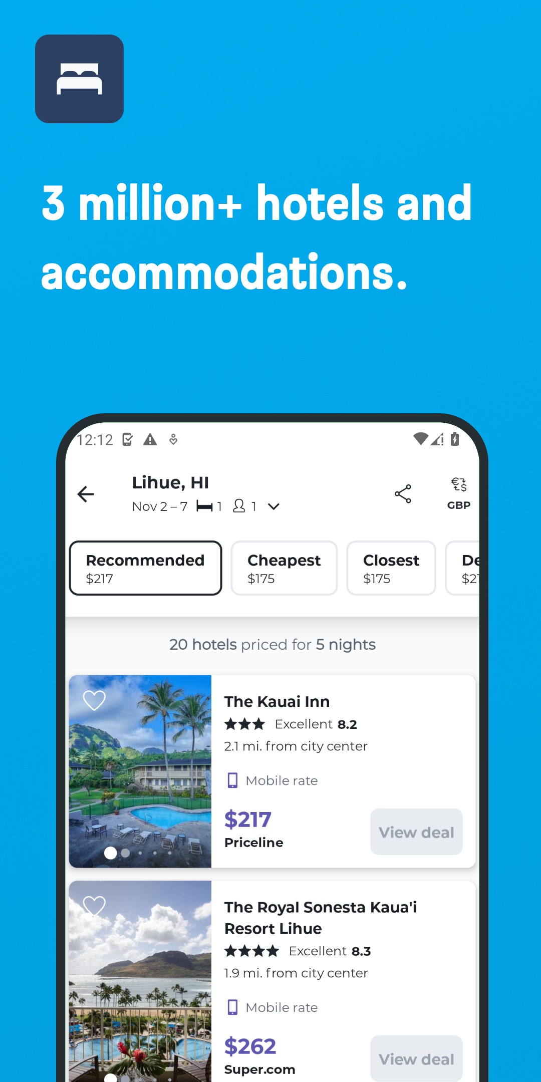 اسکرین شات 2 برنامه HotelsCombined - Travel Deals