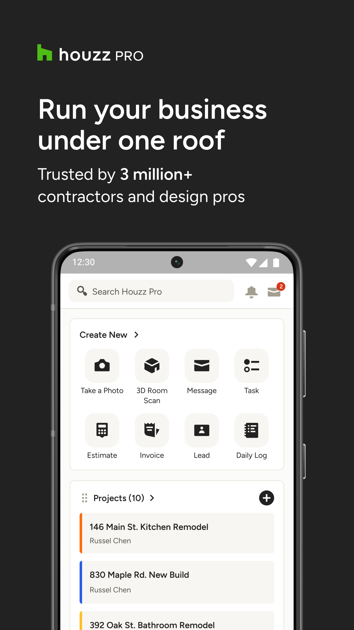 اسکرین شات 1 برنامه Houzz Pro