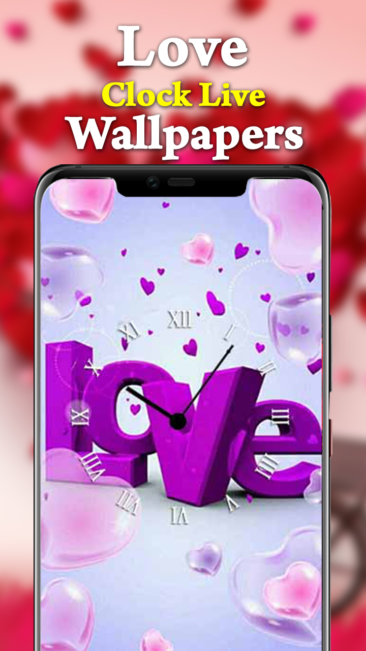 اسکرین شات 2 برنامه Love Clock Live Wallpapers HD