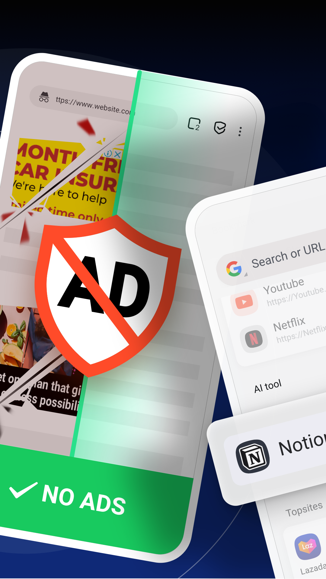 اسکرین شات 3 برنامه Free Adblocker Browser:Adblock