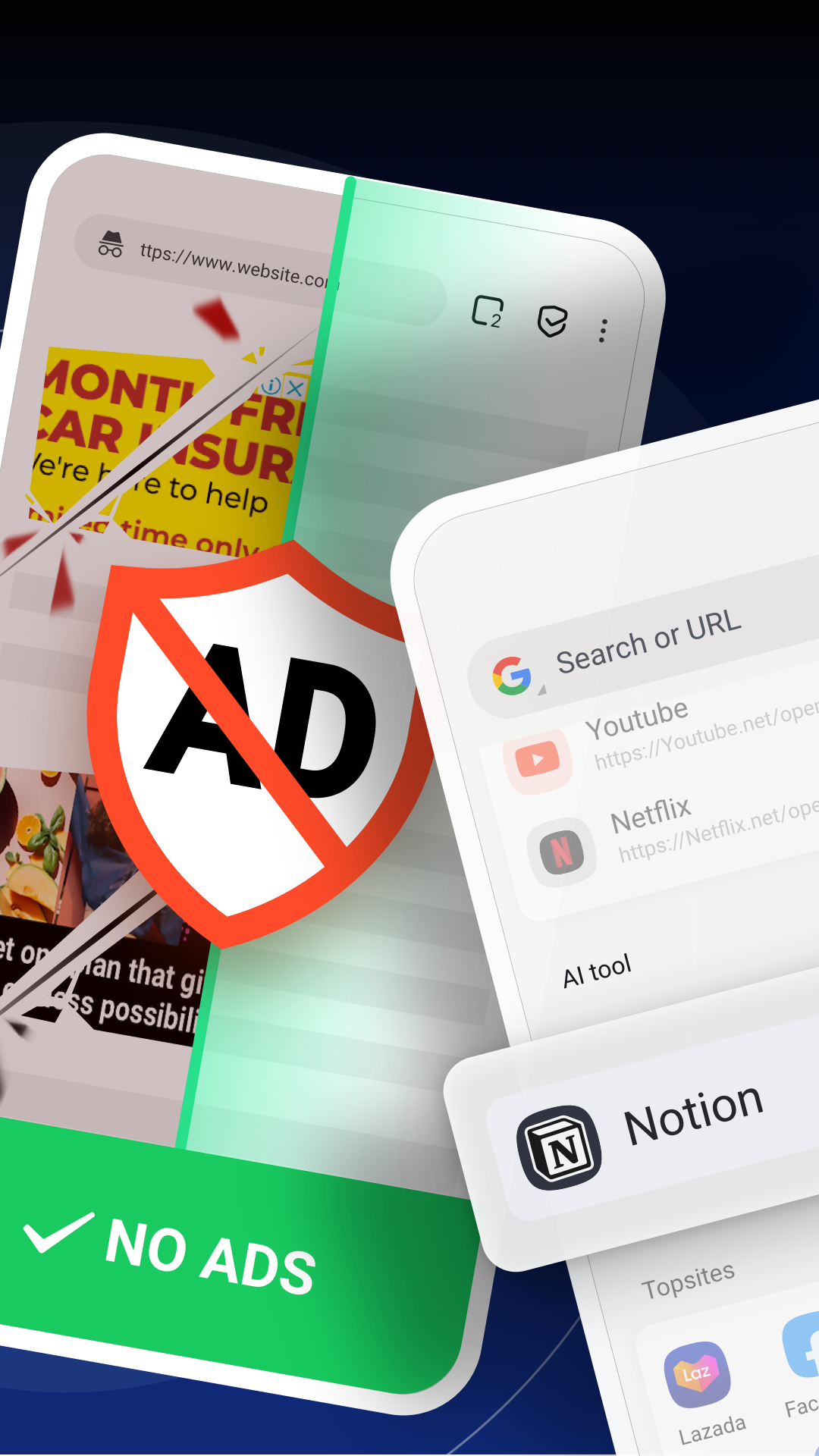 اسکرین شات 3 برنامه Free Adblocker Browser:Adblock
