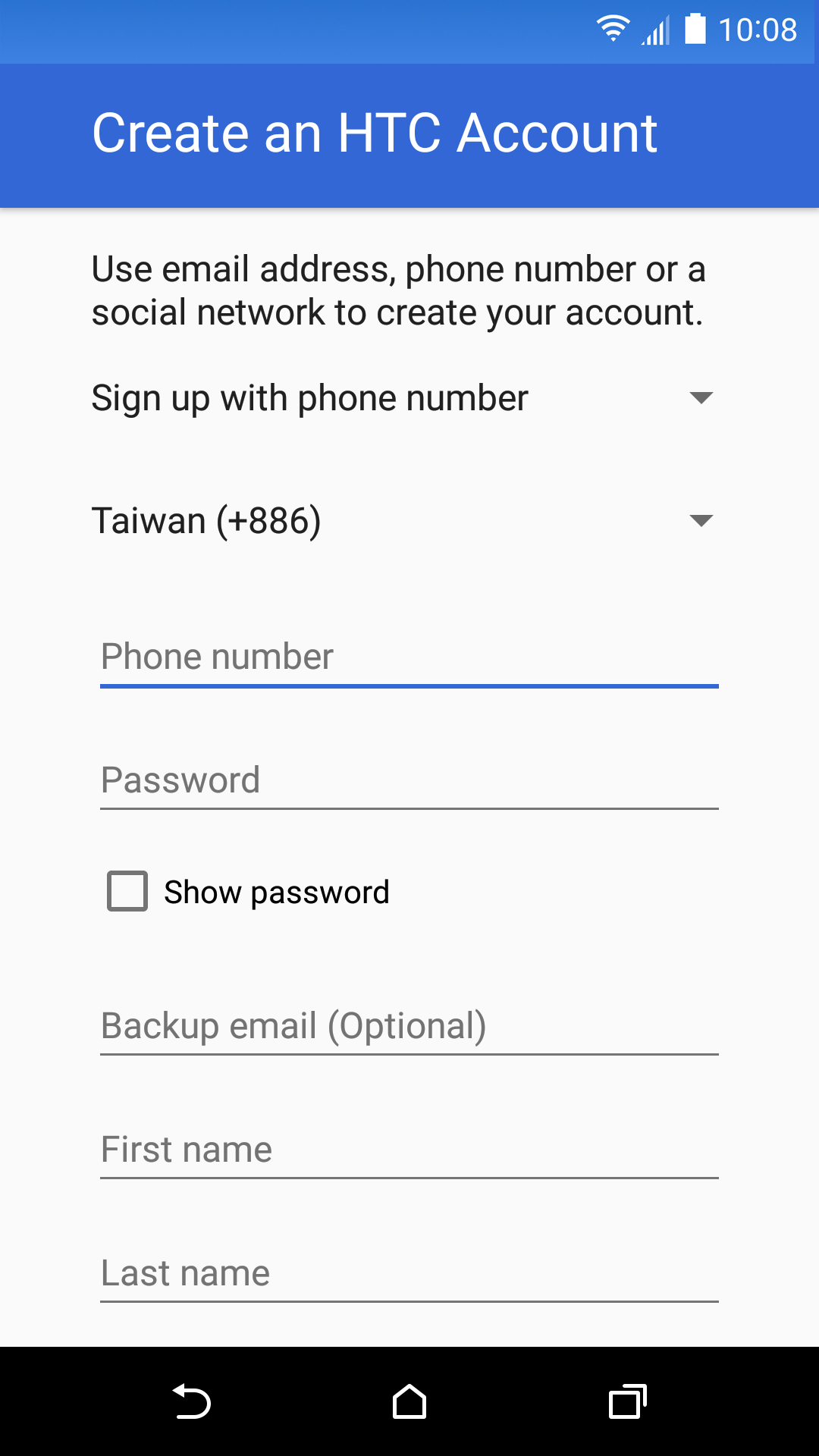 اسکرین شات 2 برنامه HTC Account—Services Sign-in