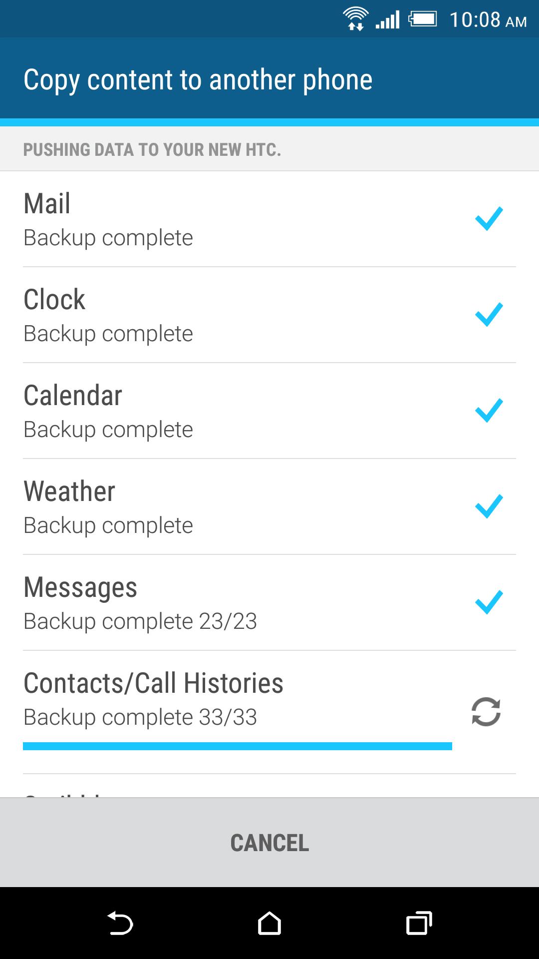 اسکرین شات 4 برنامه HTC Transfer Tool