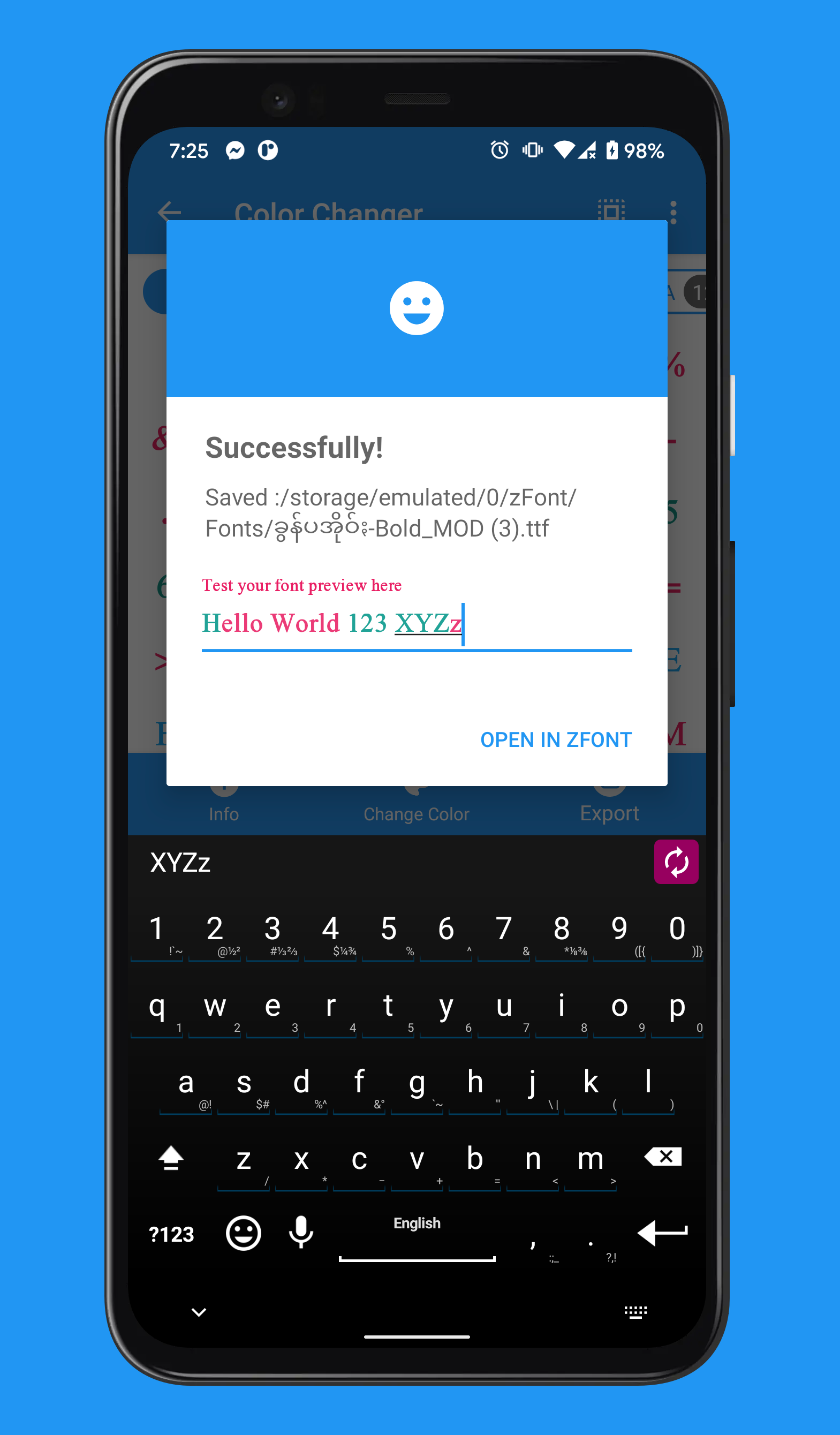 اسکرین شات 6 برنامه zFont Tool - Android Font Tool