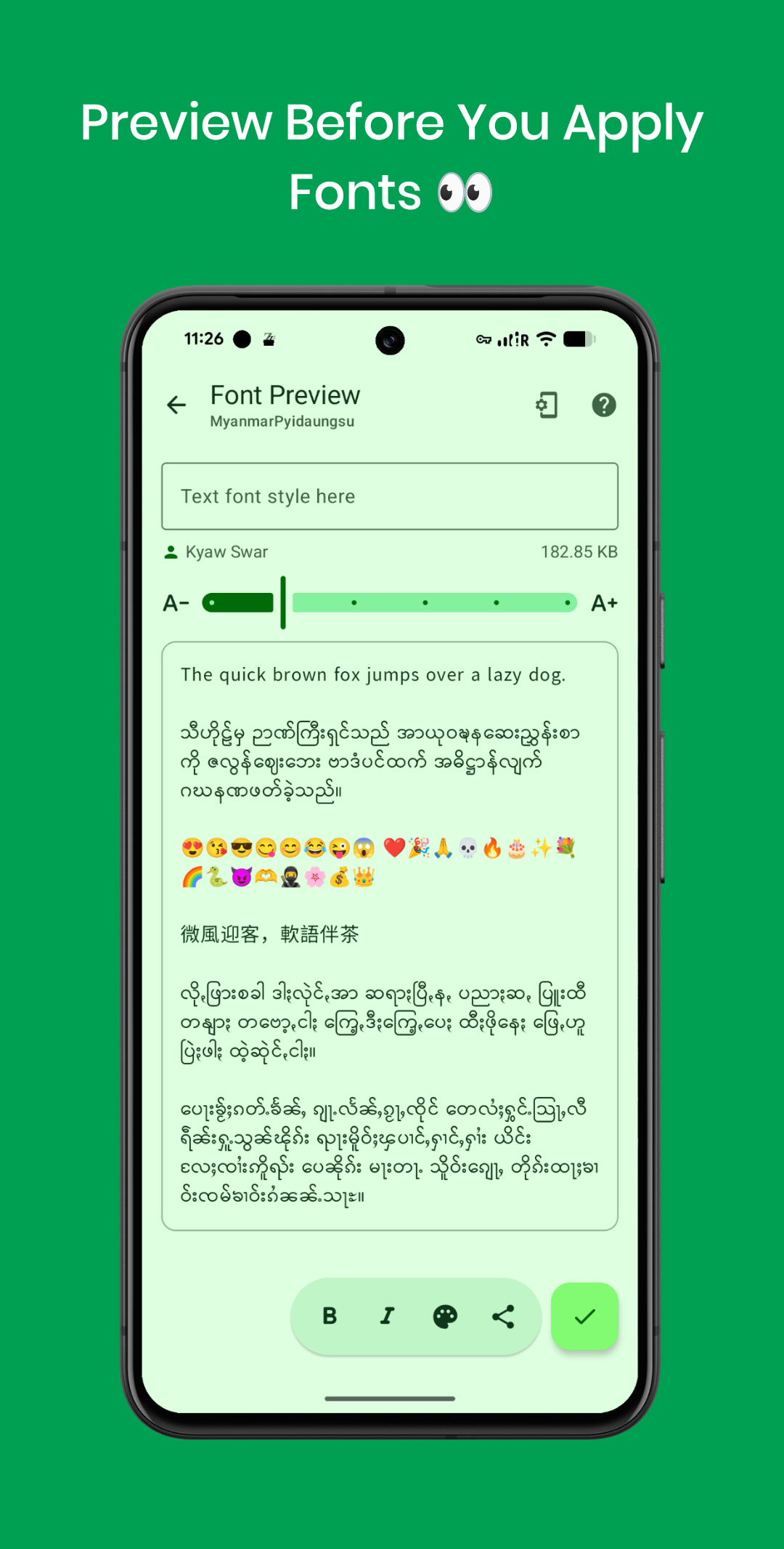 اسکرین شات 6 برنامه zFont 3 - Emoji & Font Changer