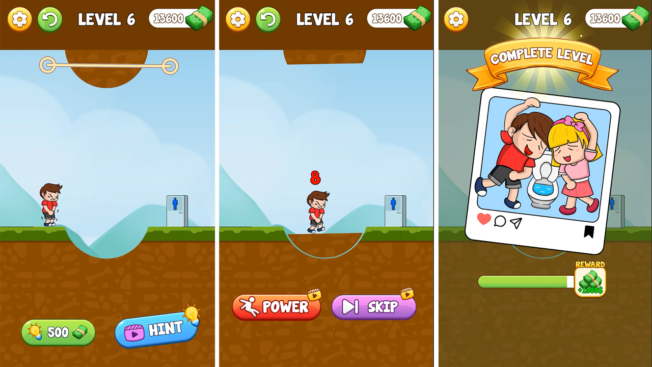 اسکرین شات 7 بازی Toilet Time! Fun Bridge Puzzle