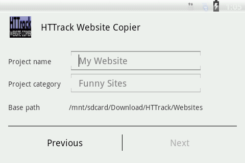 اسکرین شات 2 برنامه HTTrack Website Copier