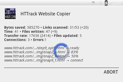 اسکرین شات 6 برنامه HTTrack Website Copier
