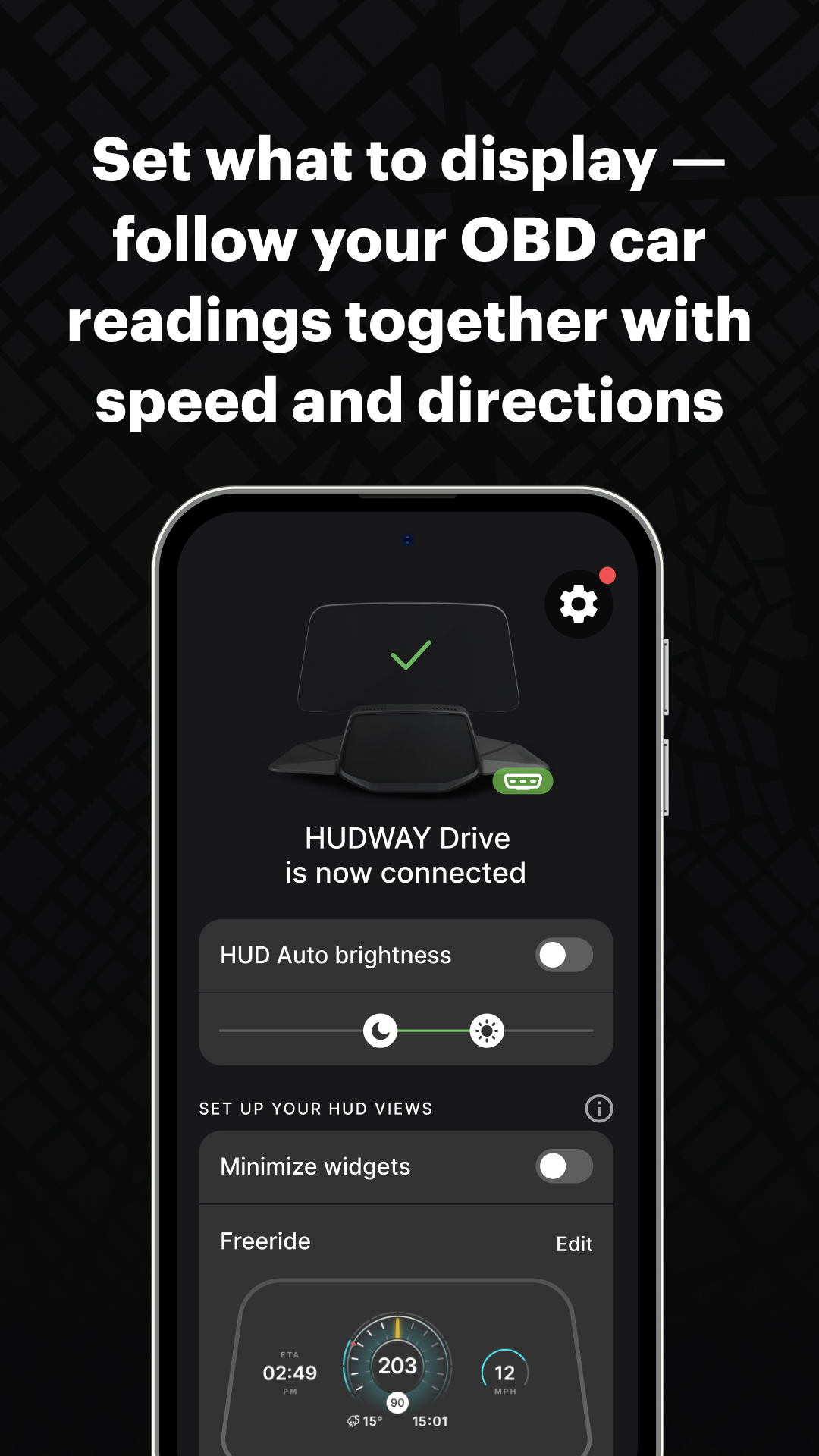 اسکرین شات 3 برنامه HUDWAY Drive: HUD for any car