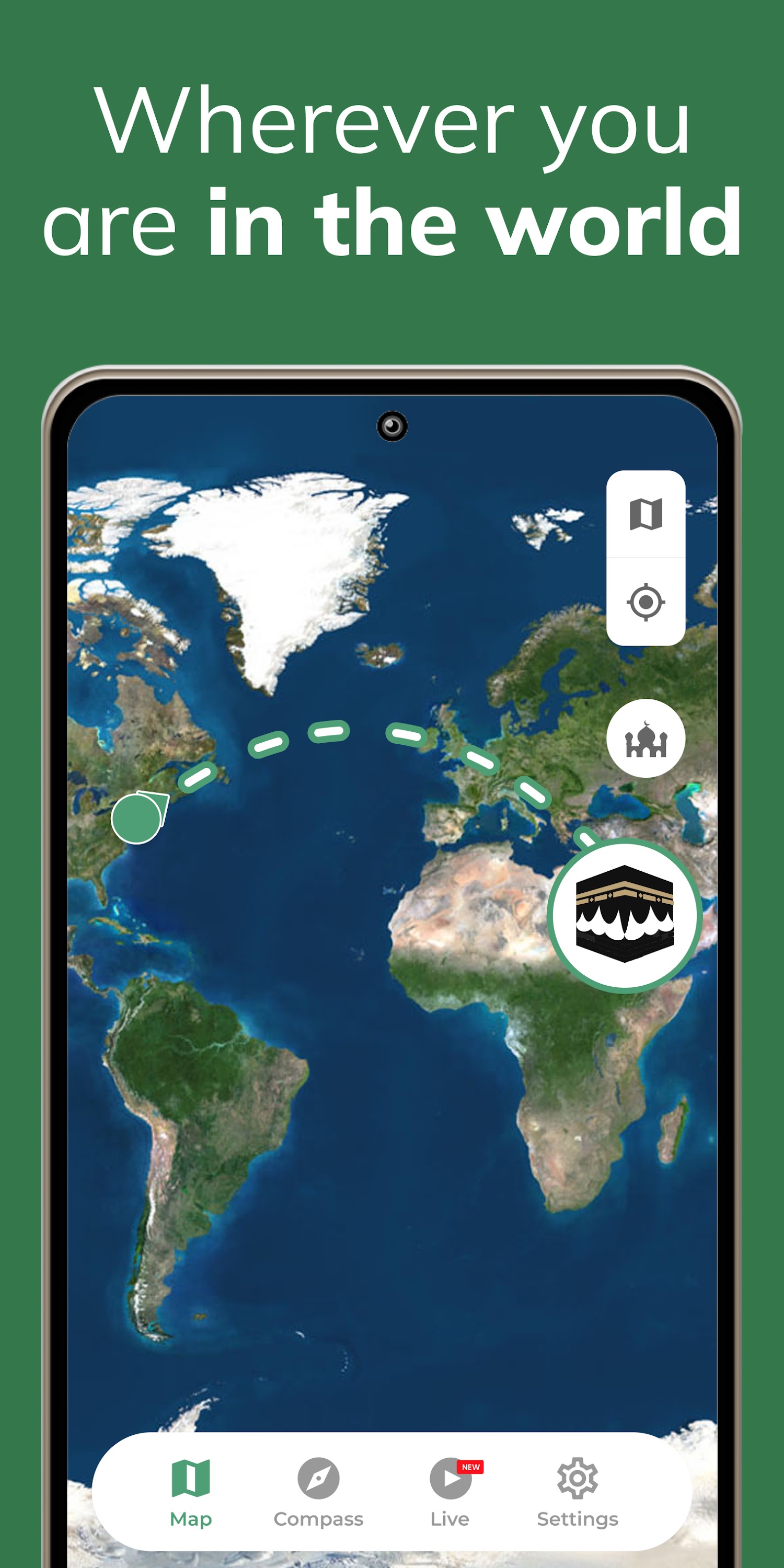 اسکرین شات 4 برنامه Qibla Finder Compass 100%
