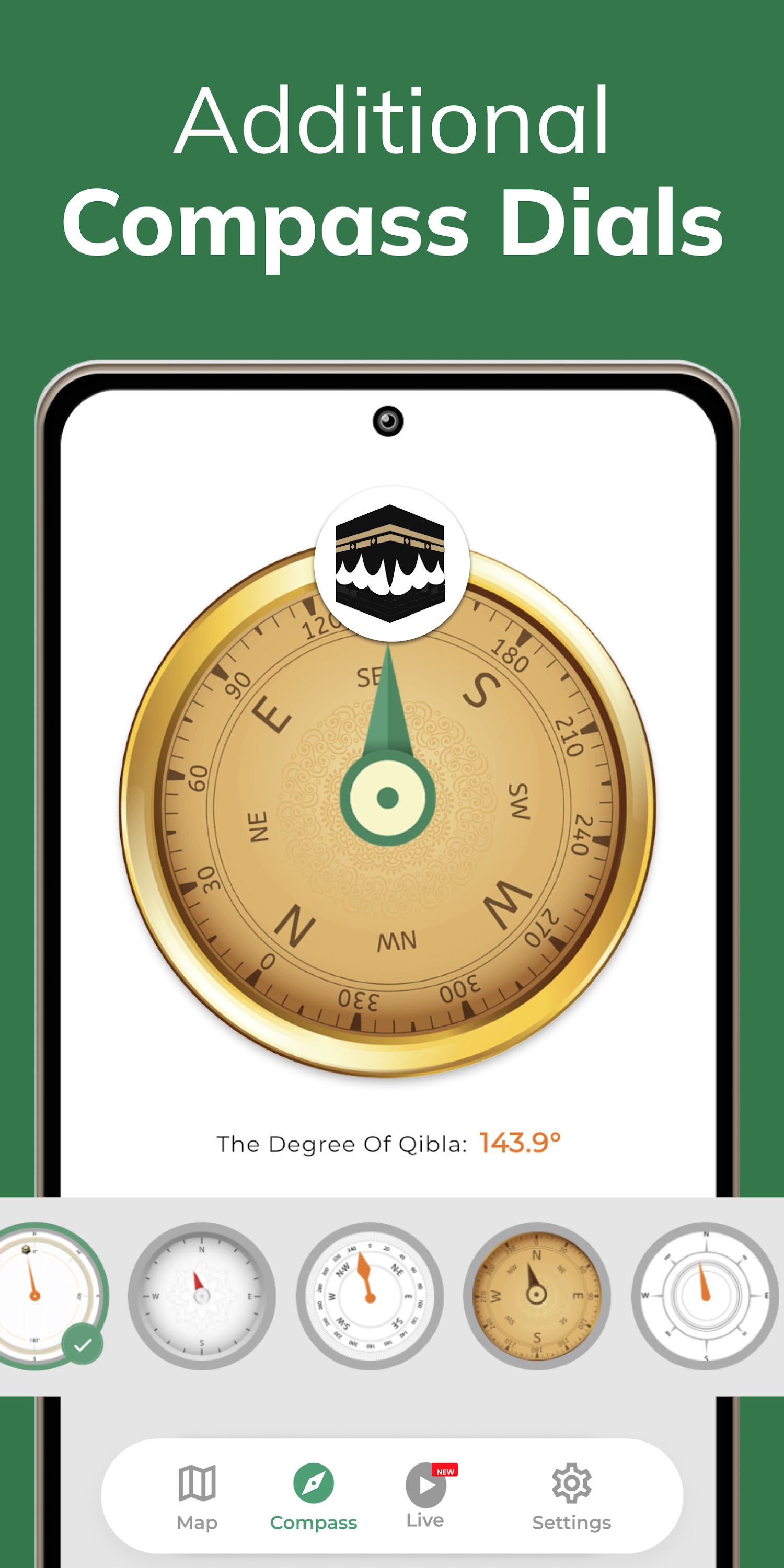 اسکرین شات 5 برنامه Qibla Finder Compass 100%