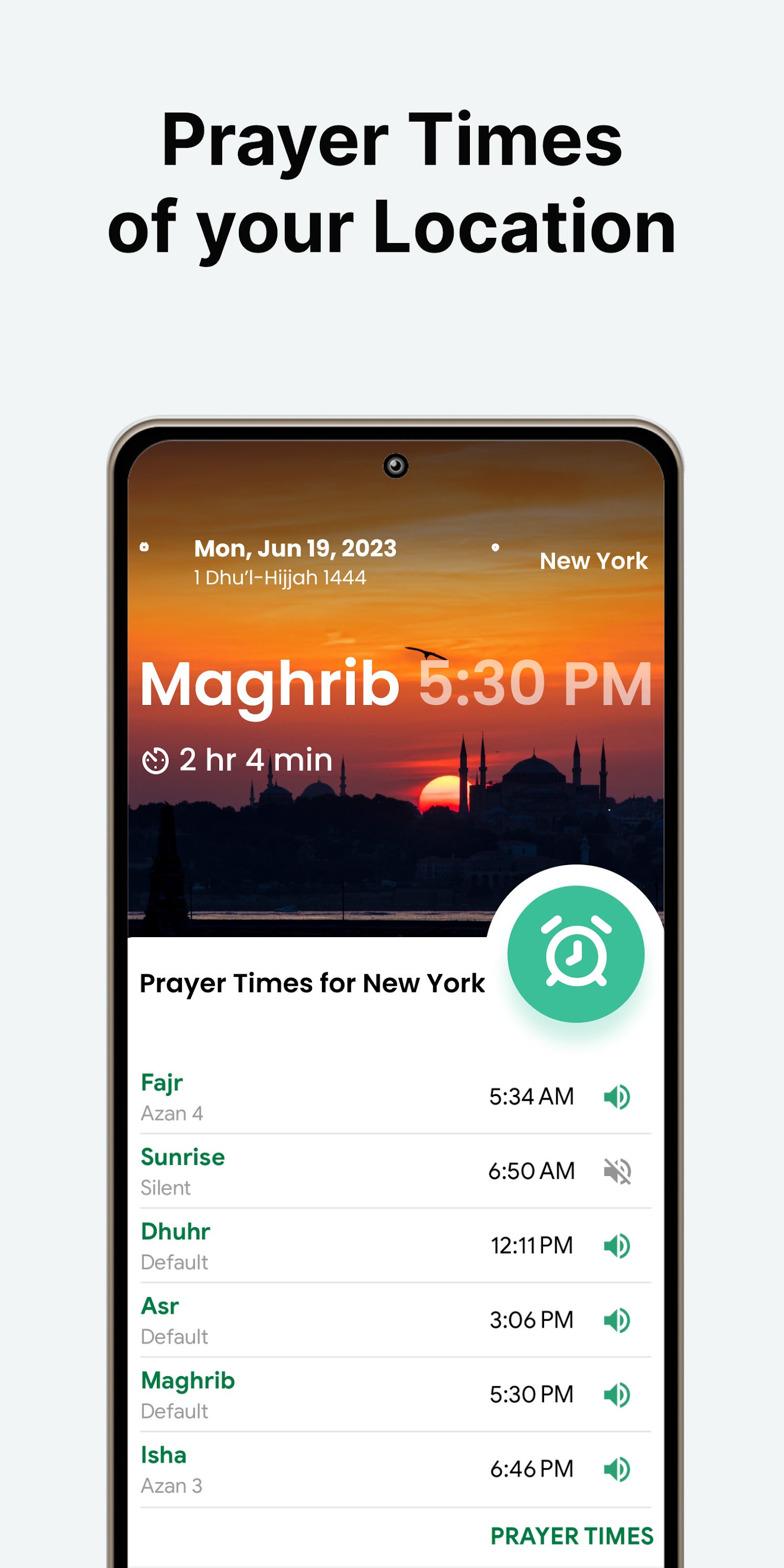 اسکرین شات 1 برنامه Muslim: Prayer Times, Qibla