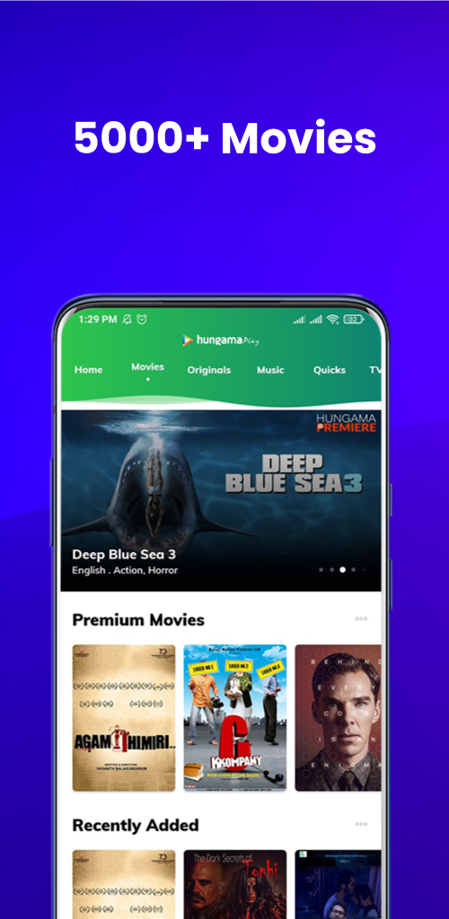 اسکرین شات 1 برنامه Hungama Play: Movies & Videos