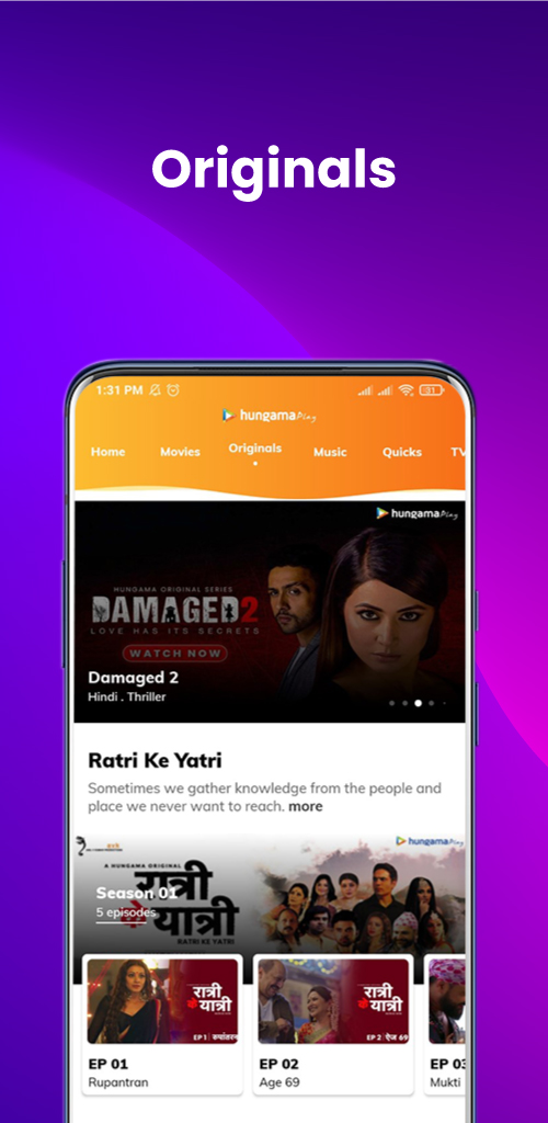 اسکرین شات 3 برنامه Hungama Play: Movies & Videos