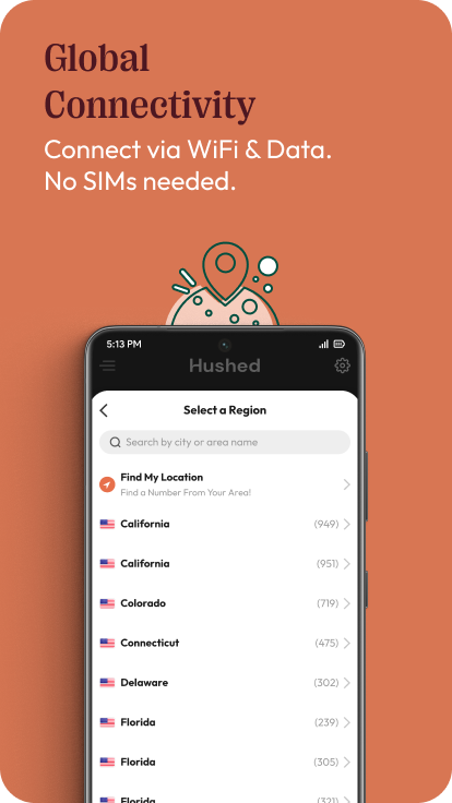 اسکرین شات 3 برنامه Hushed: US Second Phone Number