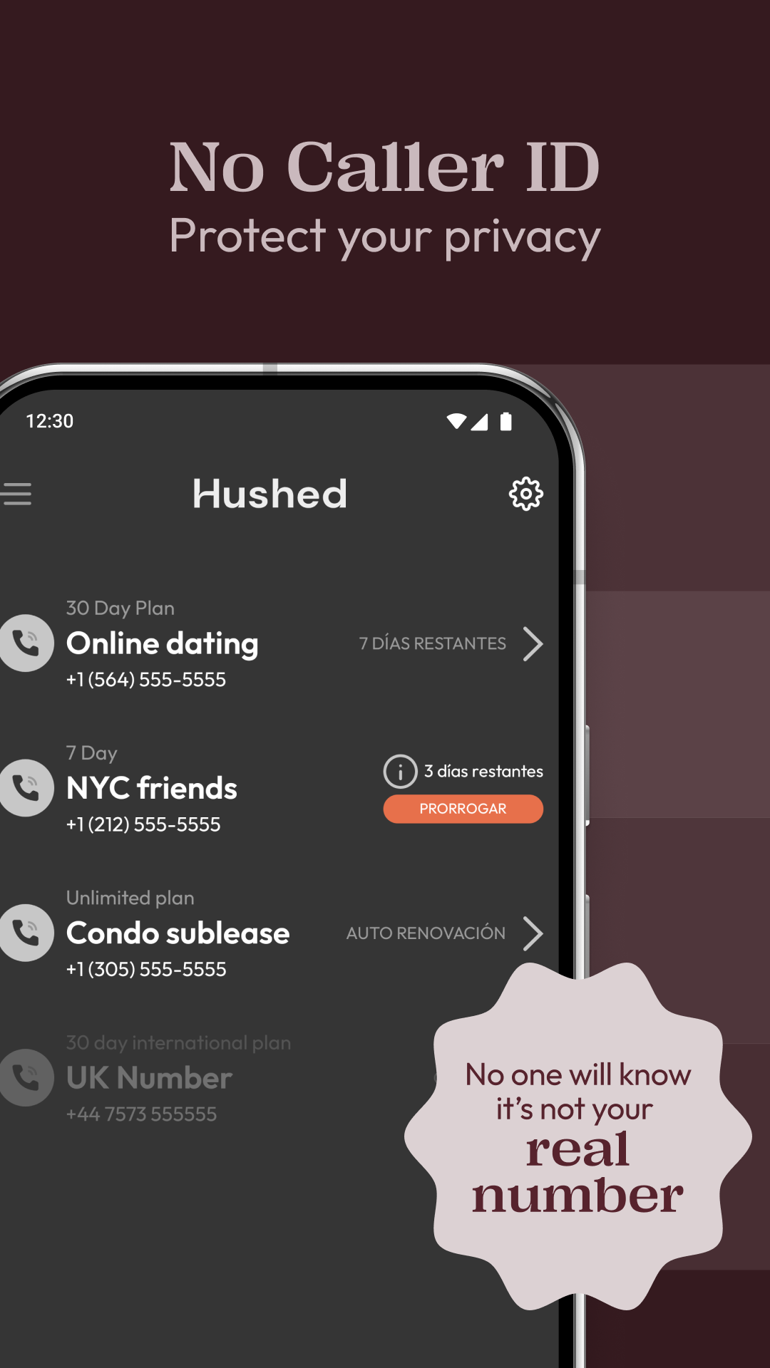 اسکرین شات 5 برنامه Hushed: US Second Phone Number