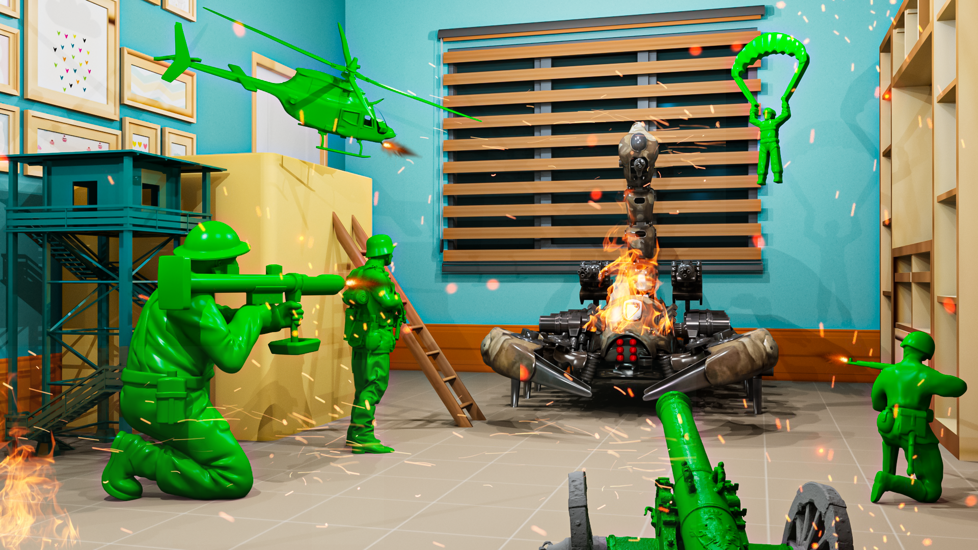 اسکرین شات 2 برنامه Army Toys War Attack Shooting