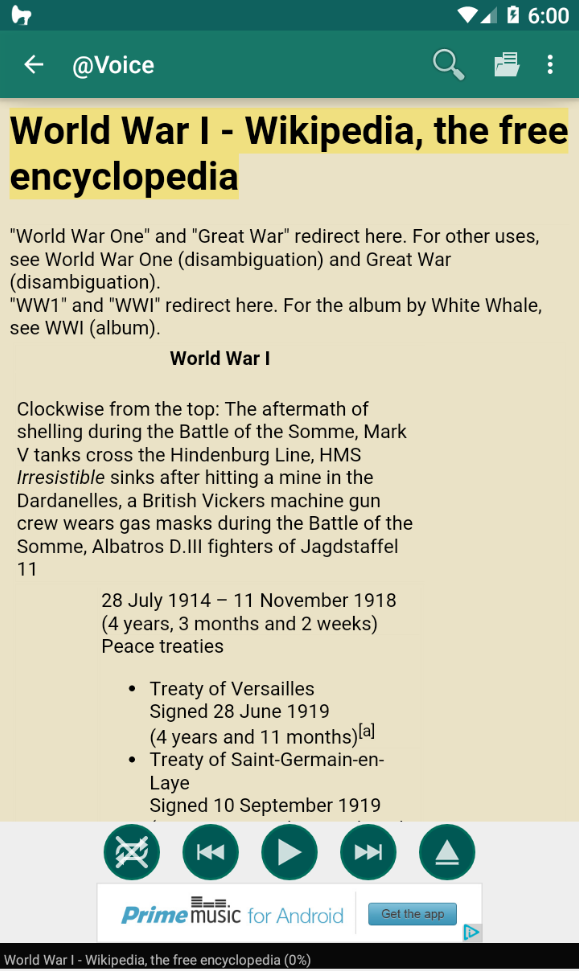 اسکرین شات 1 برنامه @Voice Aloud Reader (TTS)