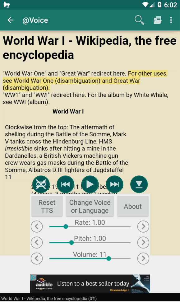 اسکرین شات 2 برنامه @Voice Aloud Reader (TTS)