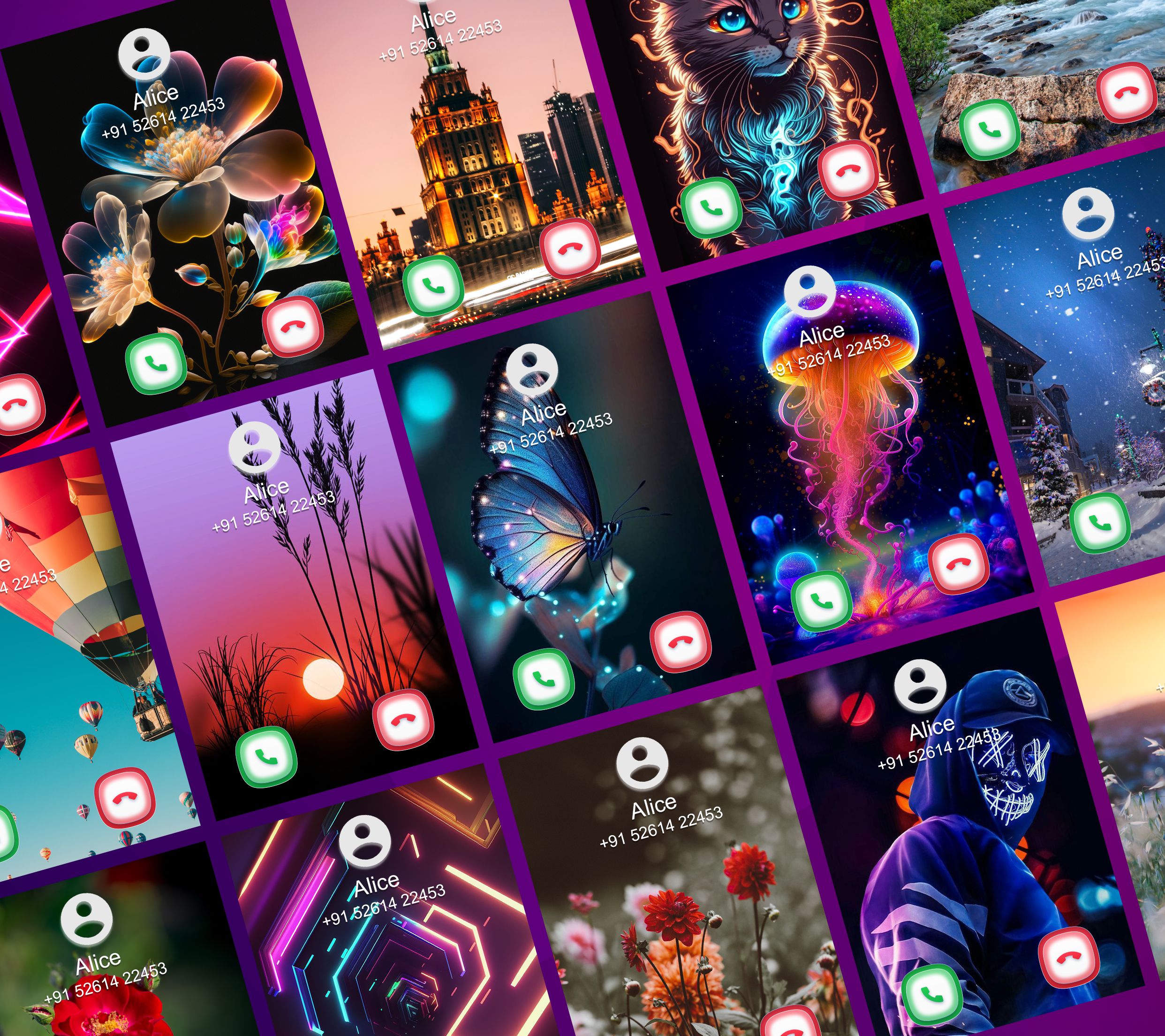 اسکرین شات 1 برنامه Call Screen: Color Call Themes