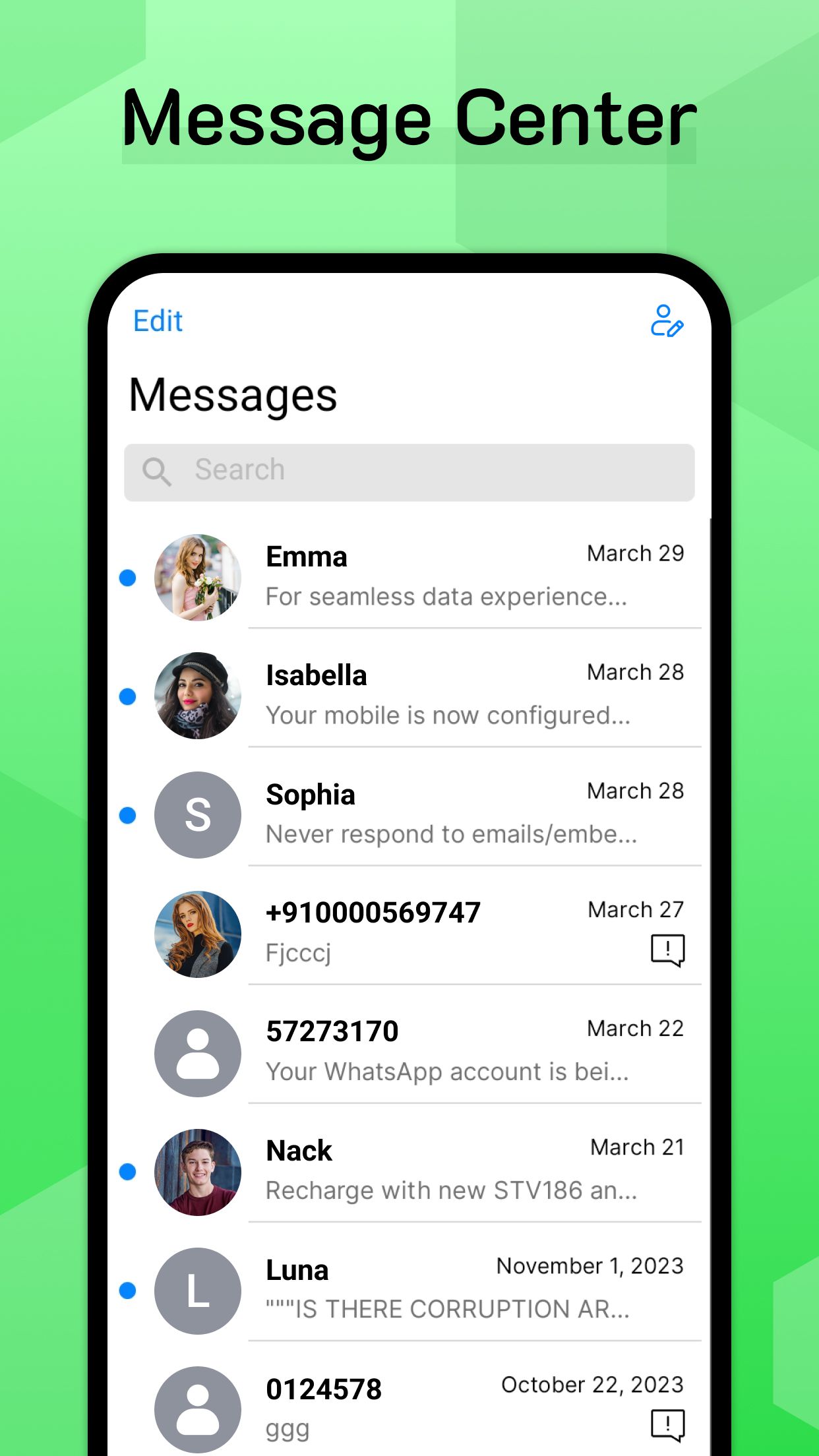 اسکرین شات 1 برنامه Messages: Phone 16, OS 18