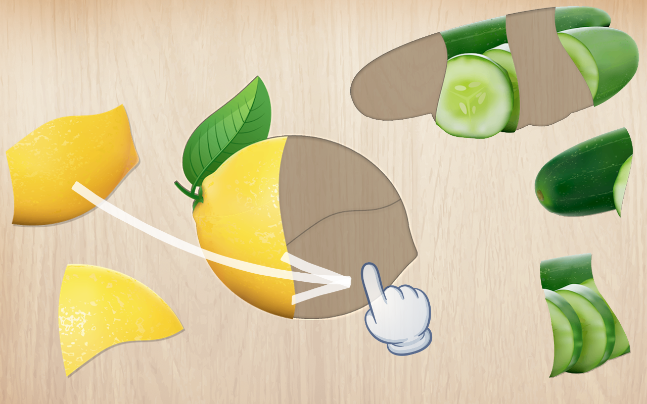 اسکرین شات 1 بازی Puzzle for kids - learn food