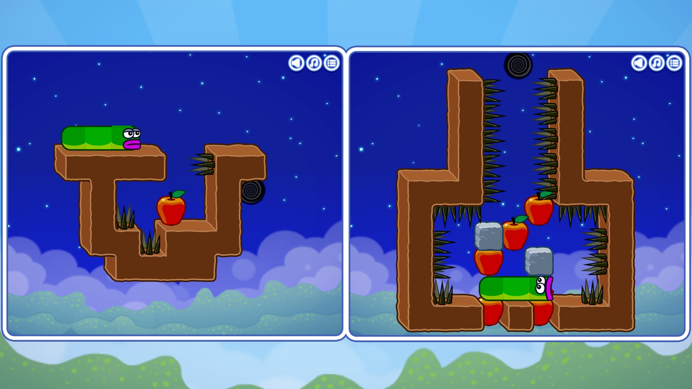 اسکرین شات 3 بازی Apple Worm: Logic Puzzle
