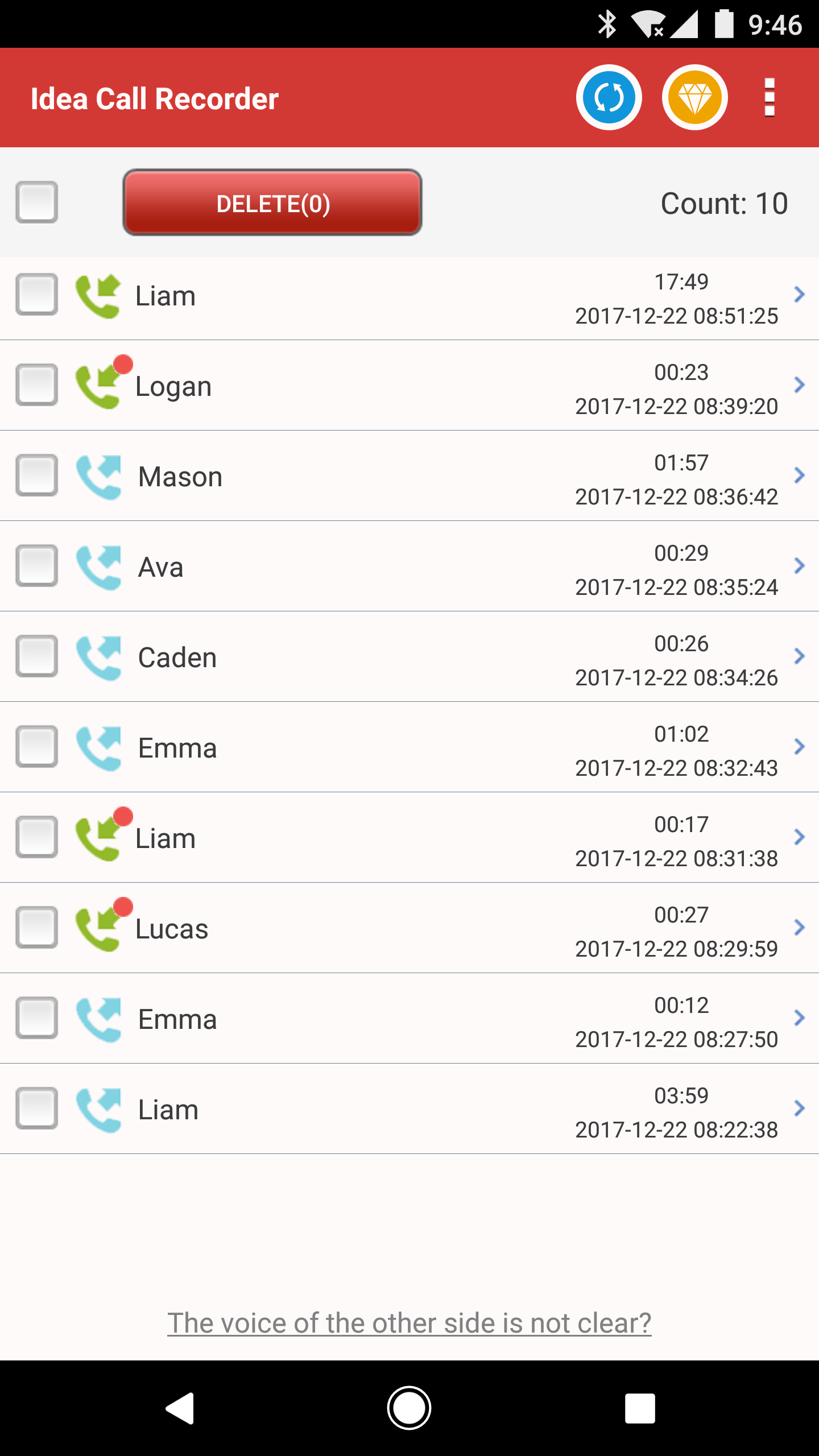 اسکرین شات 1 برنامه Call Recorder