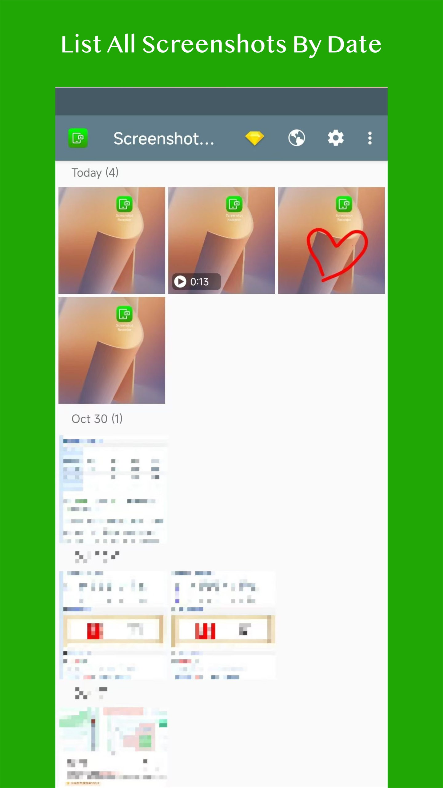 اسکرین شات 1 برنامه Screenshot & Screen Recorder