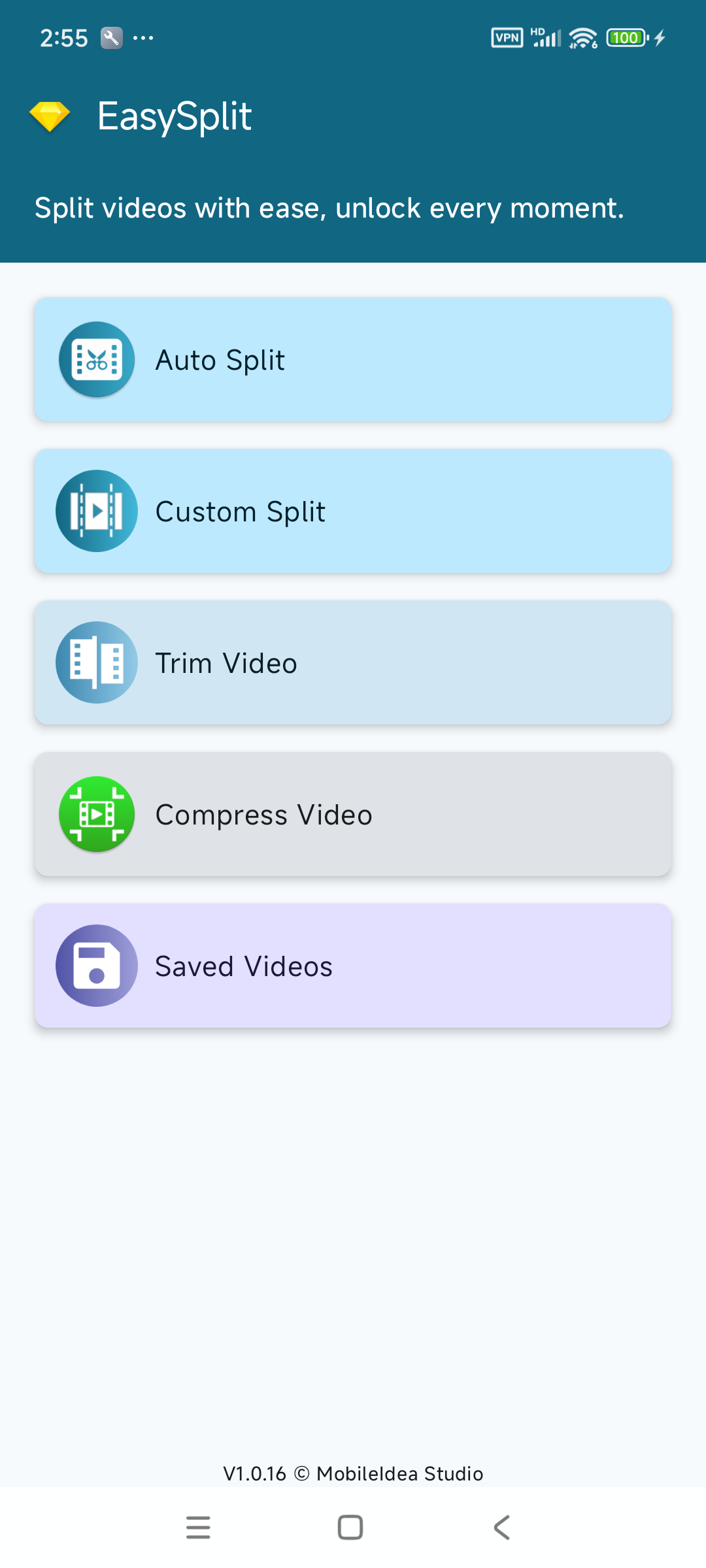 اسکرین شات 1 برنامه EasySplit - Split & Trim Video