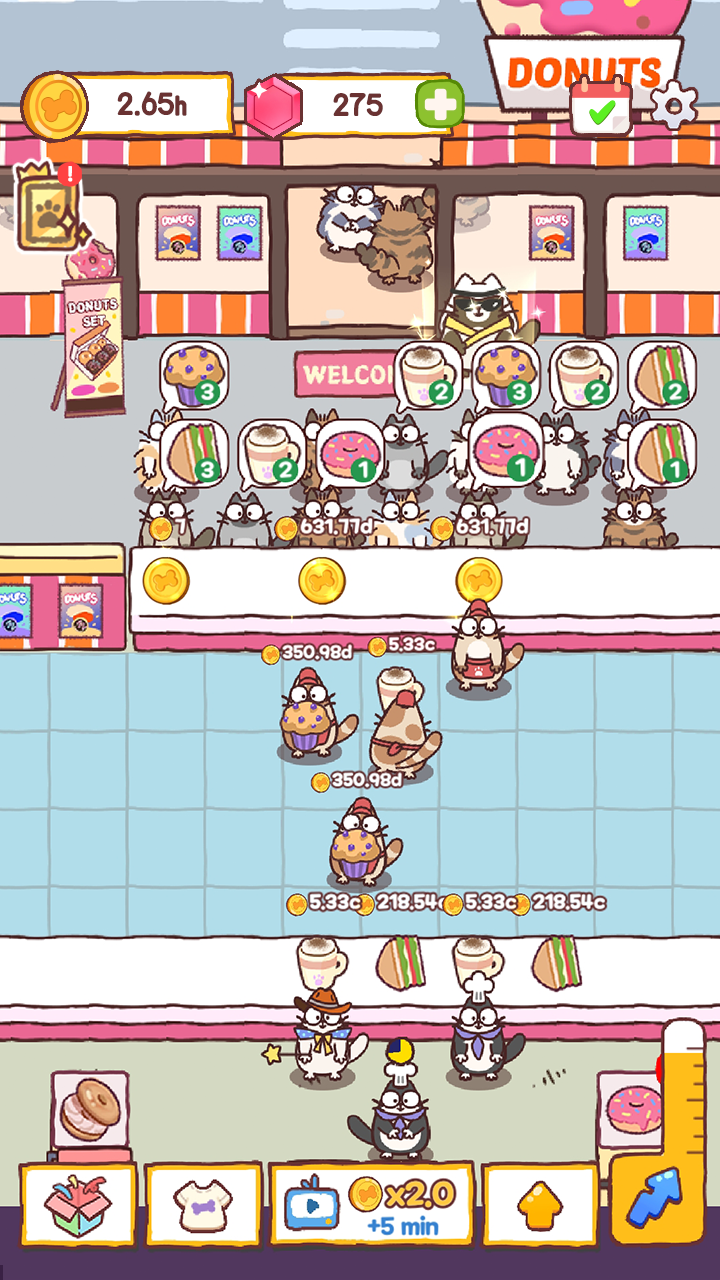 اسکرین شات 3 بازی Cooking Cats: Idle Tycoon