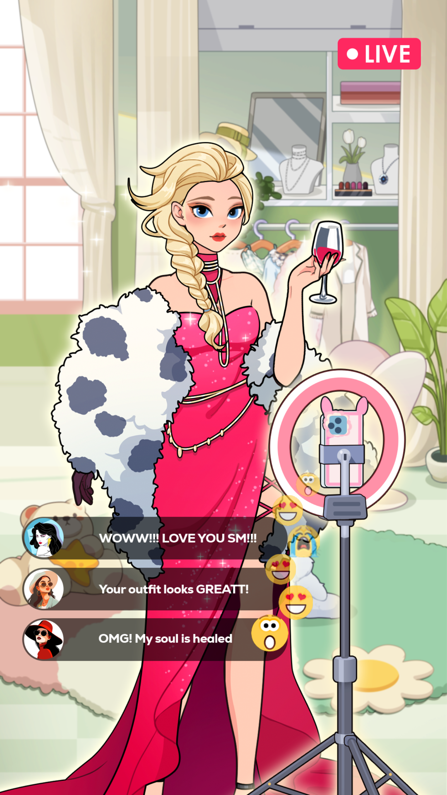 اسکرین شات 1 بازی Idol Livestream: Dress Up Game