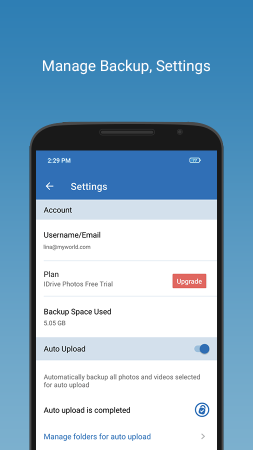 اسکرین شات 7 برنامه IDrive Photo Backup