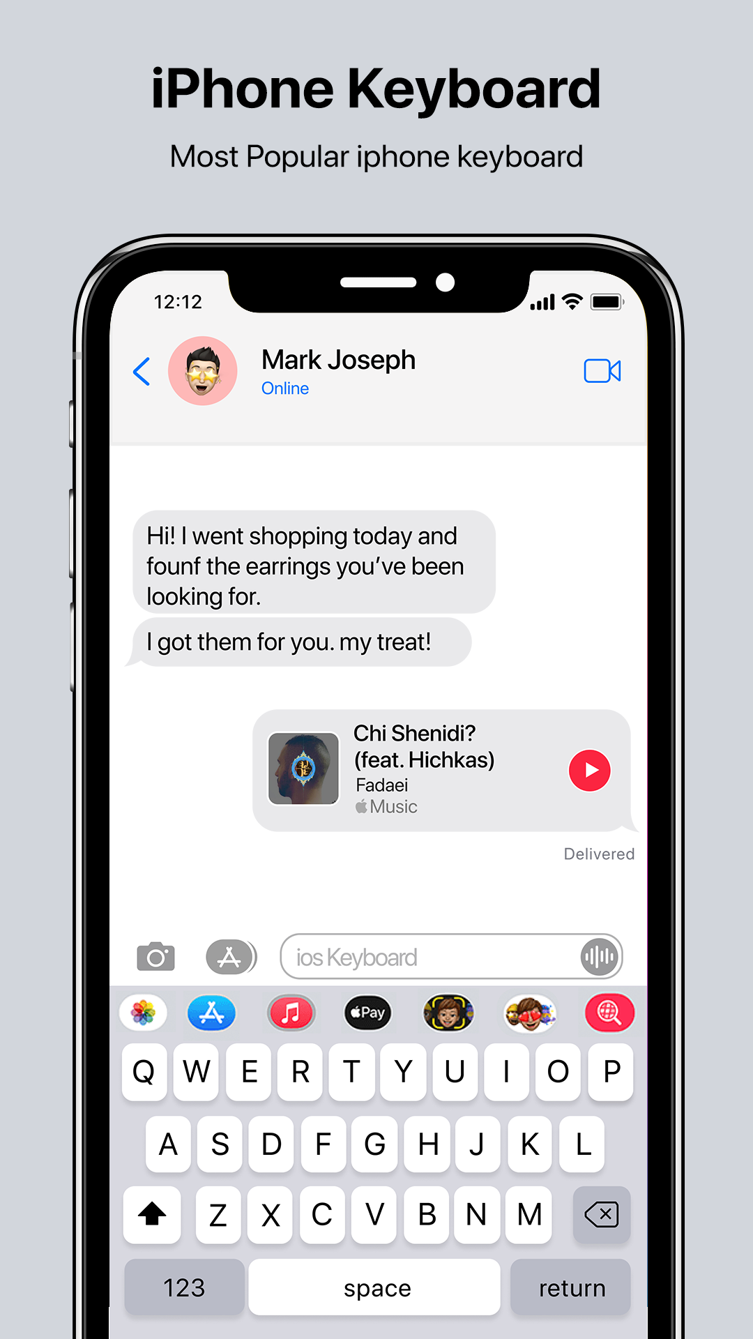 اسکرین شات 1 برنامه Iphone Keyboard