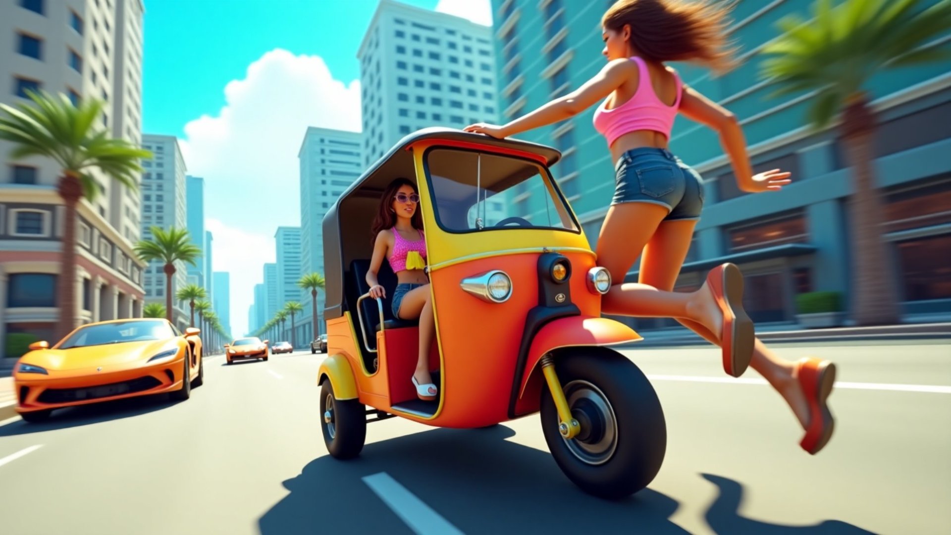 اسکرین شات 2 بازی Tuk Tuk Rickshaw City Driving