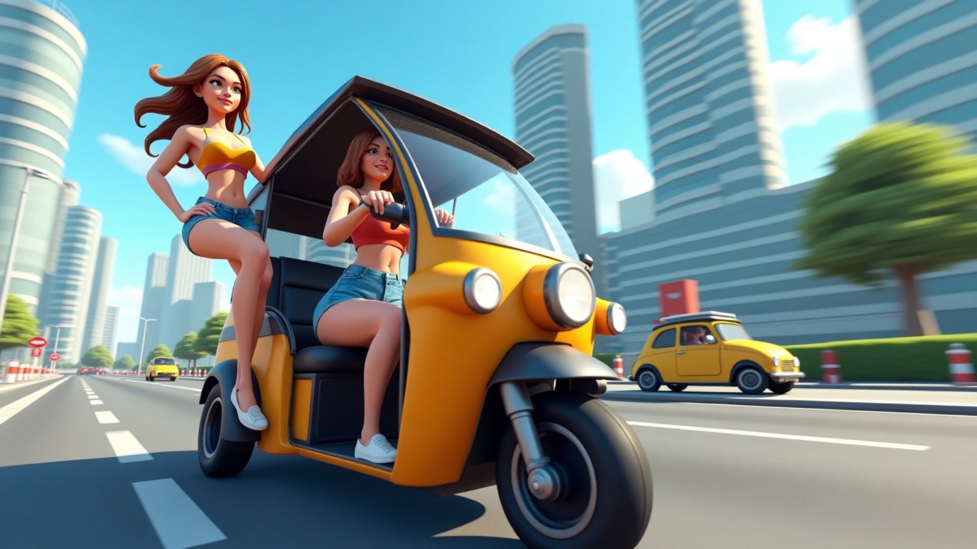 اسکرین شات 3 بازی Tuk Tuk Rickshaw City Driving