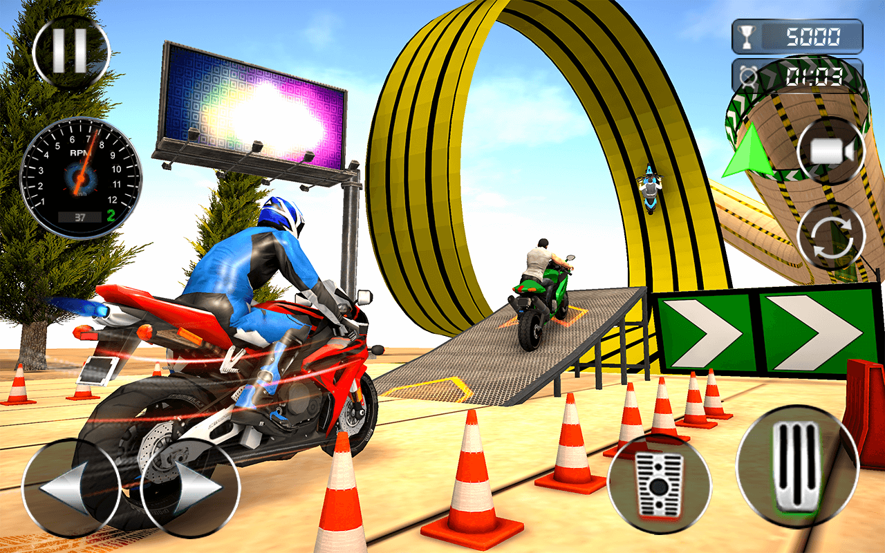 اسکرین شات 8 برنامه Mega Ramp Bike Stunt Games 3D