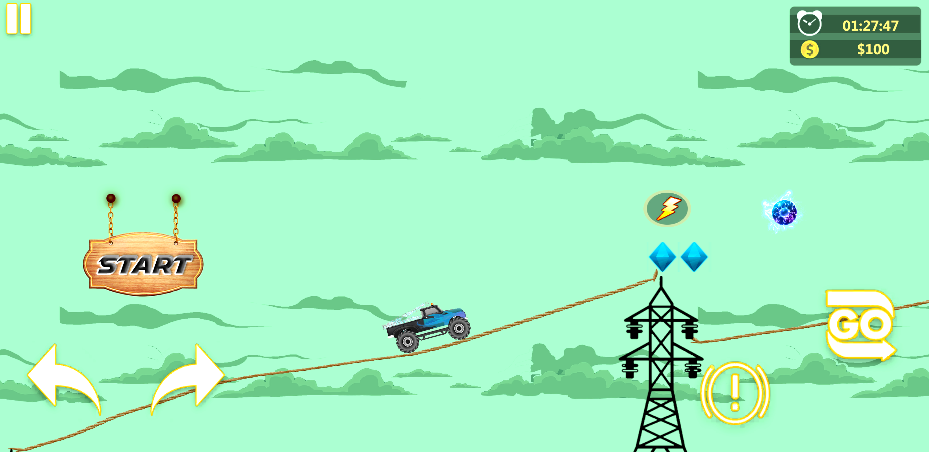 اسکرین شات 4 بازی Rope Bridge Racer Car Game
