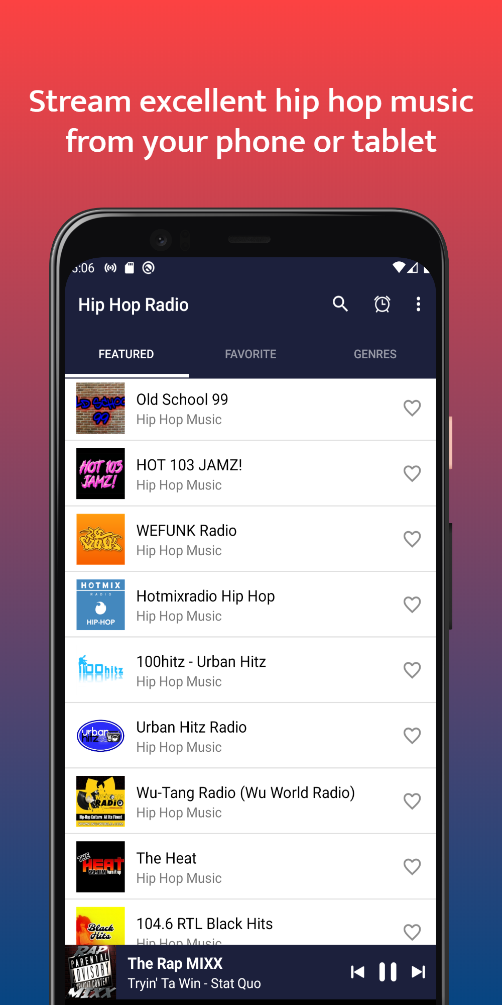 اسکرین شات 5 برنامه HIP HOP RADIO - Rap, R&B Music