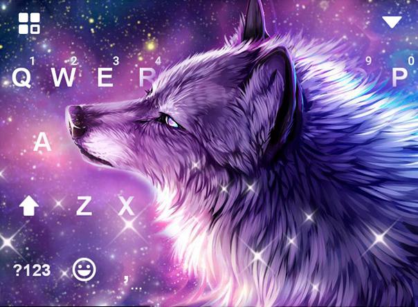 اسکرین شات 1 برنامه Starry Wolf Keyboard Theme