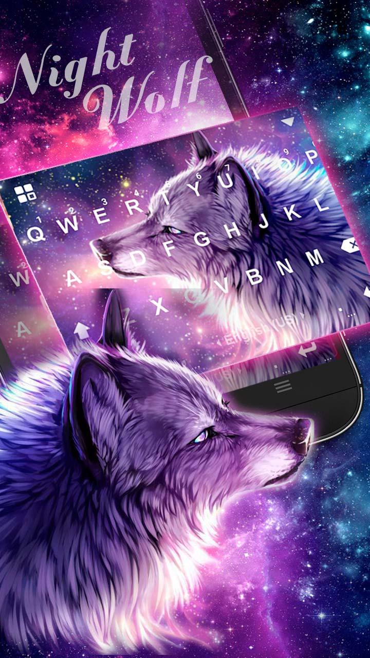 اسکرین شات 4 برنامه Starry Wolf Keyboard Theme