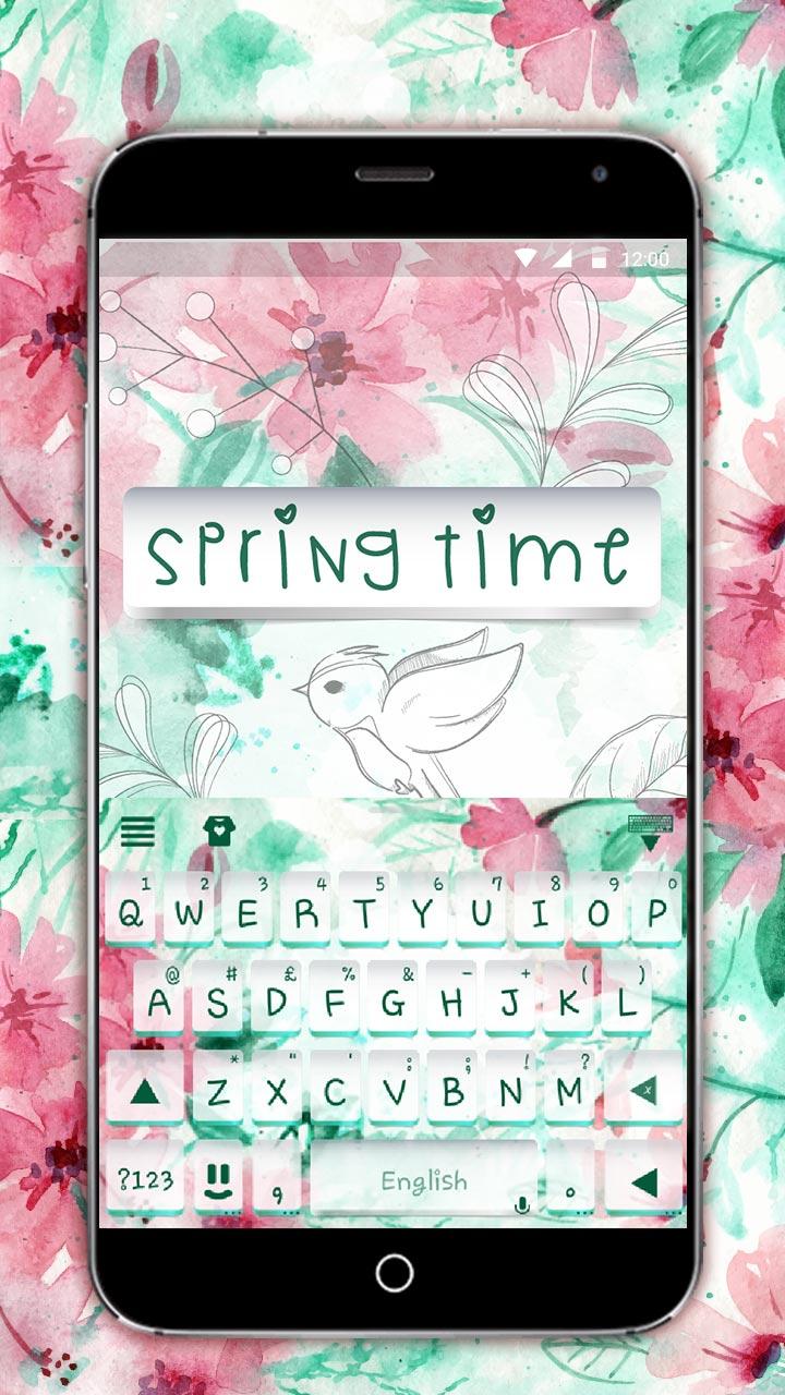 اسکرین شات 3 برنامه Springtime Flowers Keyboard Th