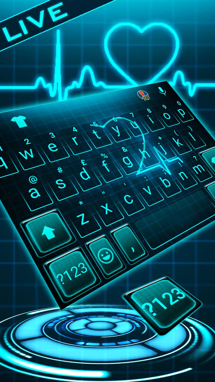 اسکرین شات 1 برنامه Animated Neon Heart Keyboard Theme