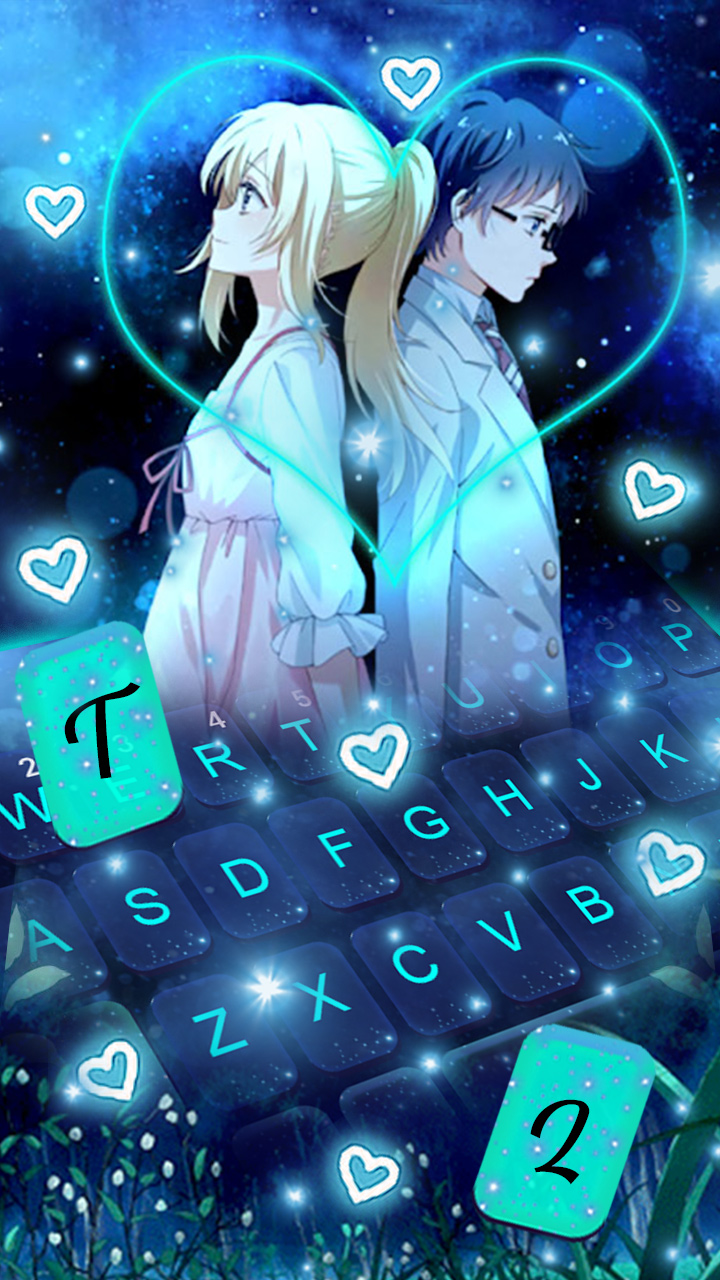 اسکرین شات 3 برنامه Anime Cute Love Keyboard Theme