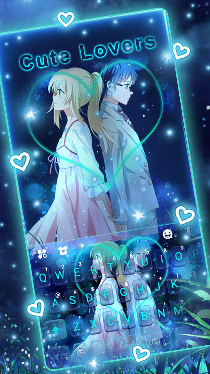 اسکرین شات 1 برنامه Anime Cute Love Keyboard Theme