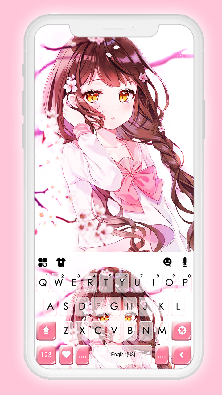 اسکرین شات 1 برنامه Anime Girl Sakura Keyboard