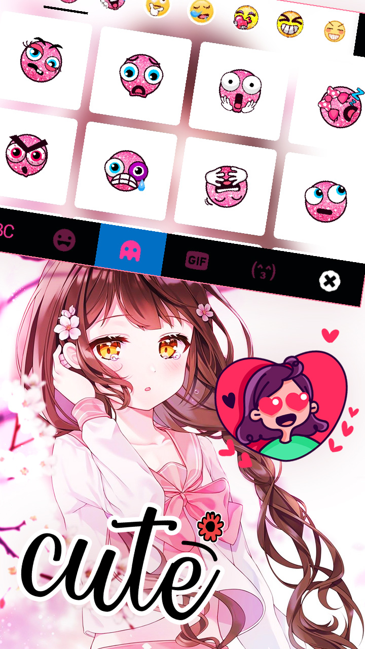 اسکرین شات 3 برنامه Anime Girl Sakura Keyboard