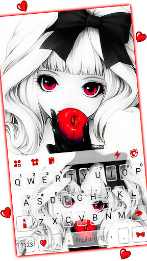 اسکرین شات 1 برنامه Anime Girl Keyboard Background