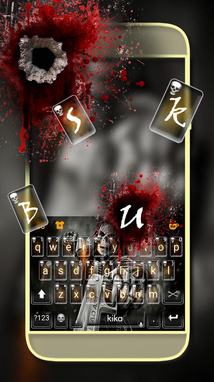 اسکرین شات 3 برنامه Badace Skull Guns Keyboard - cool gun theme